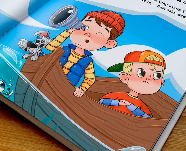 Детская книга. "Сэм и Том в поисках приключений". — Иллюстрация на Dprofile