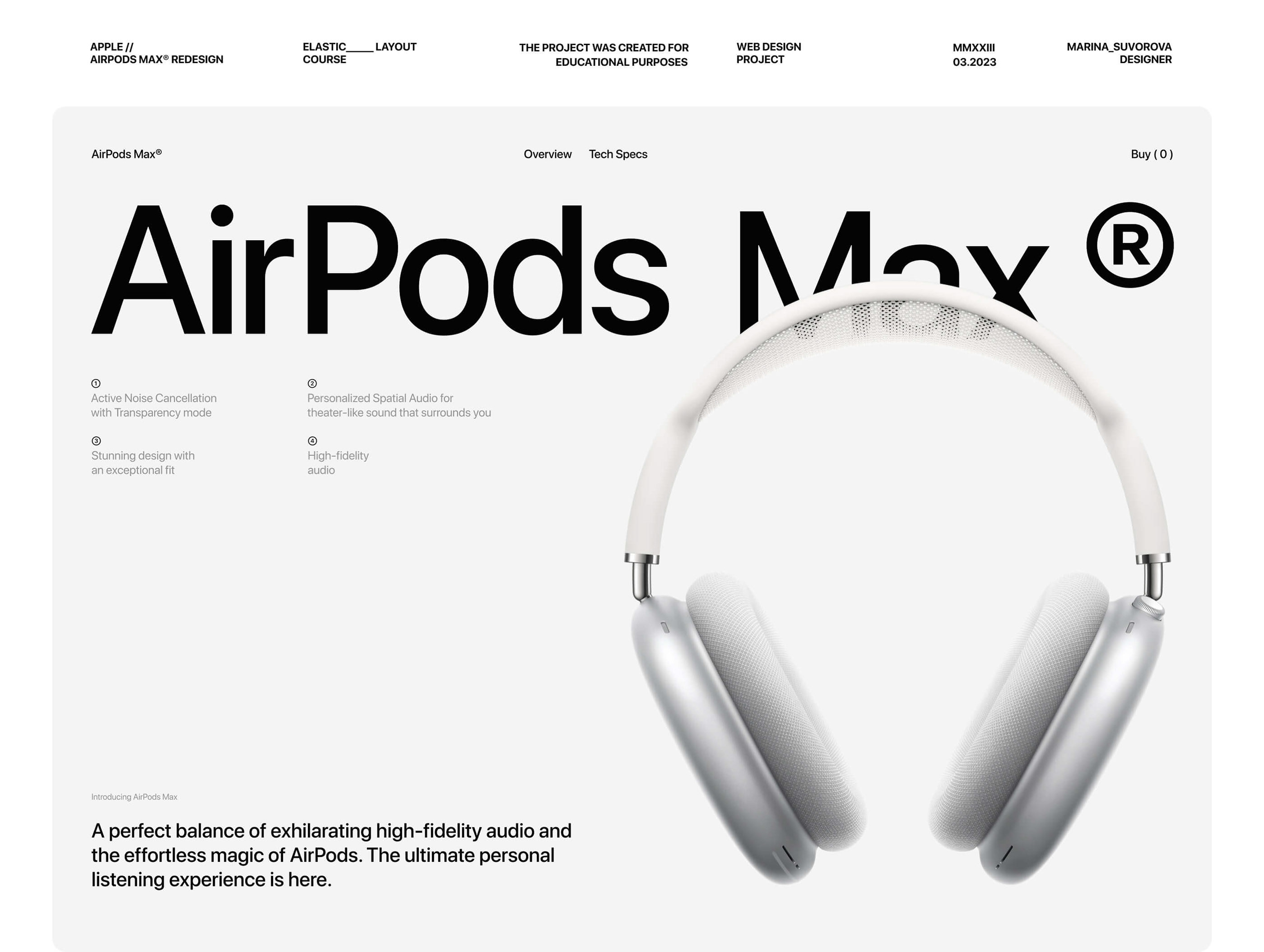 Apple AirPods Max® Redesign — Изображение №1 — Интерфейсы, Графика на Dprofile