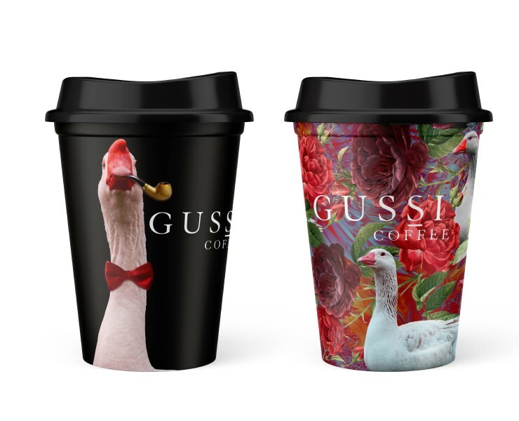 Дизайн стаканов с кофе для кофейни Gussi на Dprofile