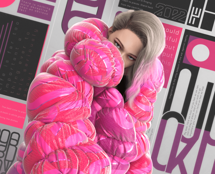 Pink Bubble Explosion | Clothing — Иллюстрация, 3D на Dprofile