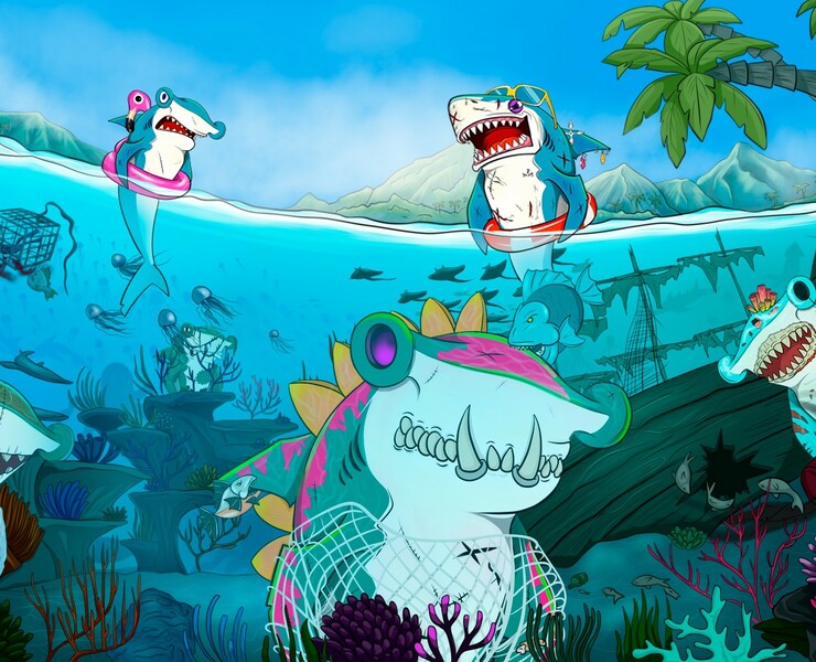 Иллюстрации персонажей акул — Иллюстрация на Dprofile