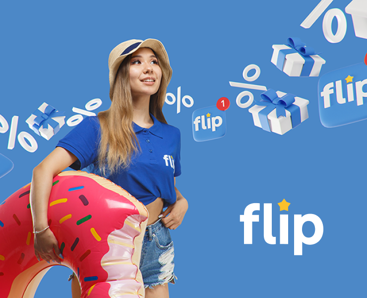 Рекламная графика для Flip.kz на Dprofile