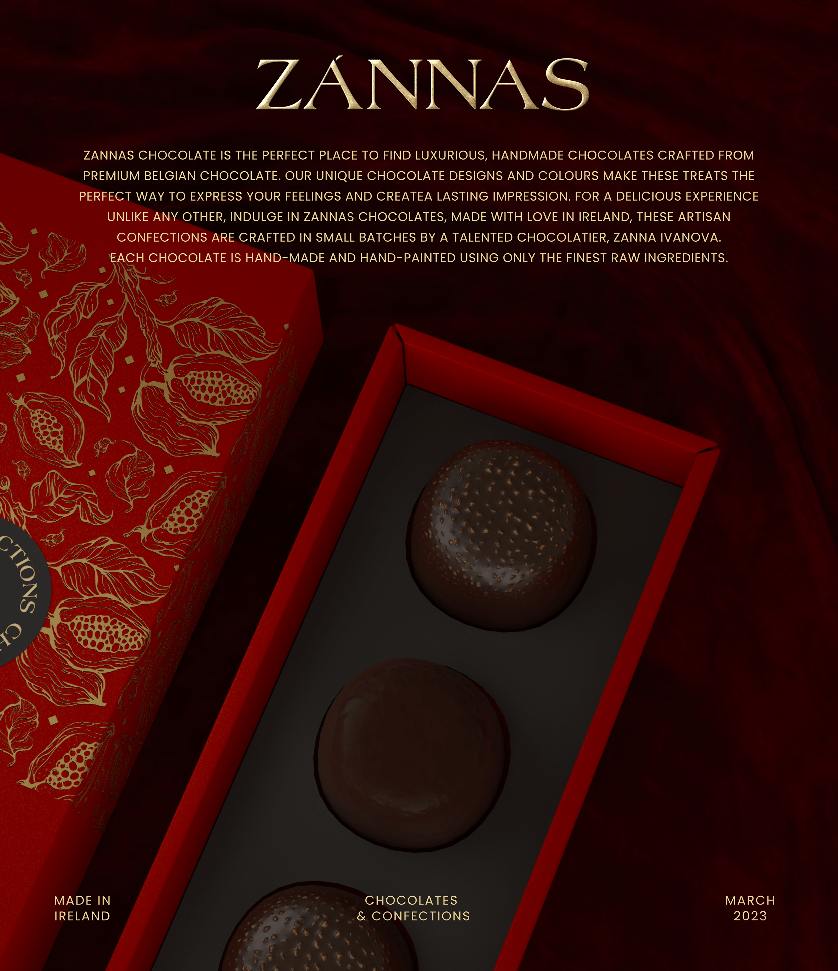 Zanna's Chocolates Visual Brand identity — Изображение №9 — Брендинг, 3D на Dprofile