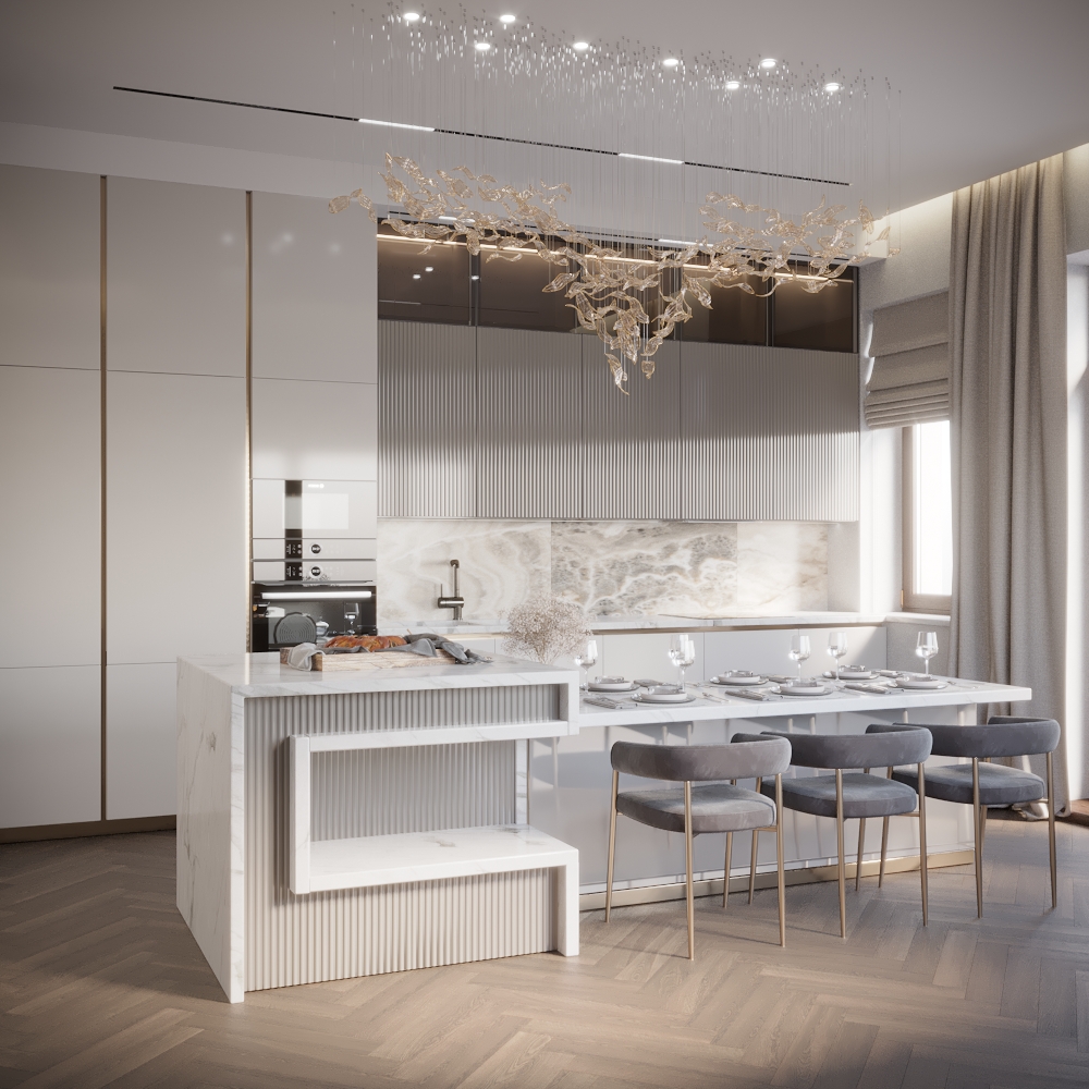 Визуализация дизайн-проекта гостиной/кухни/столовой — Изображение №8 — 3D на Dprofile
