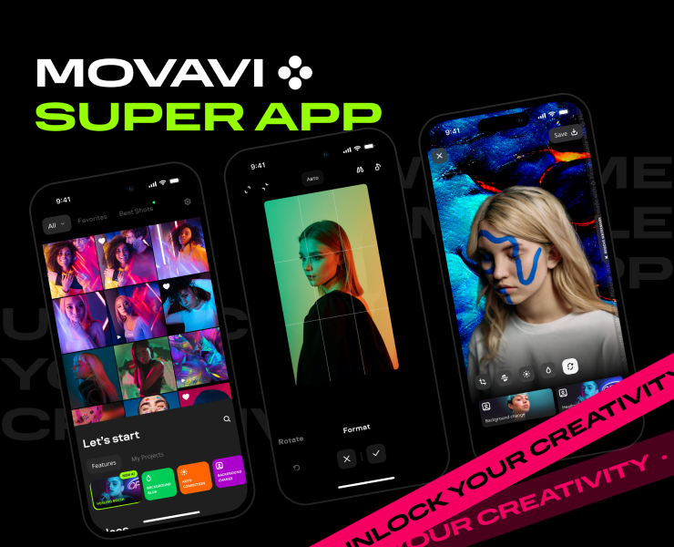 Movavi Super App — Интерфейсы, Иллюстрация на Dprofile