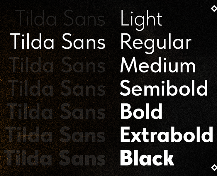 Tilda Sans Typeface — Графика на Dprofile