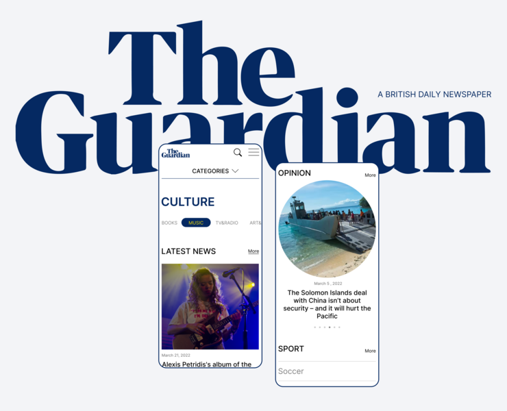 The Guardian - News site Redesign — Интерфейсы, Анимация на Dprofile