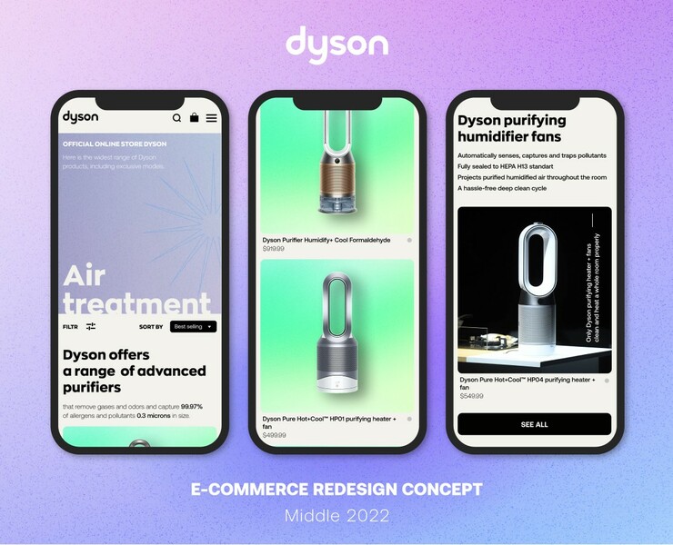 DYSON — E-commerce — Интерфейсы на Dprofile