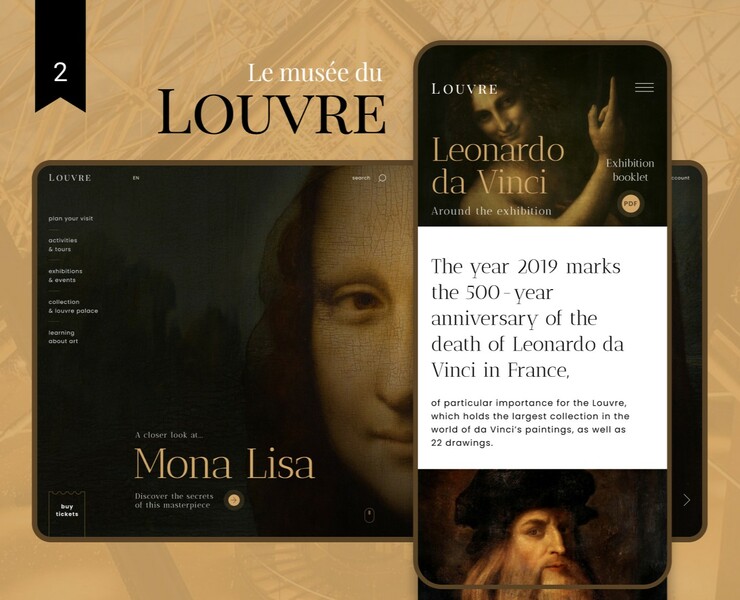 the Louvre Museum website — Интерфейсы на Dprofile