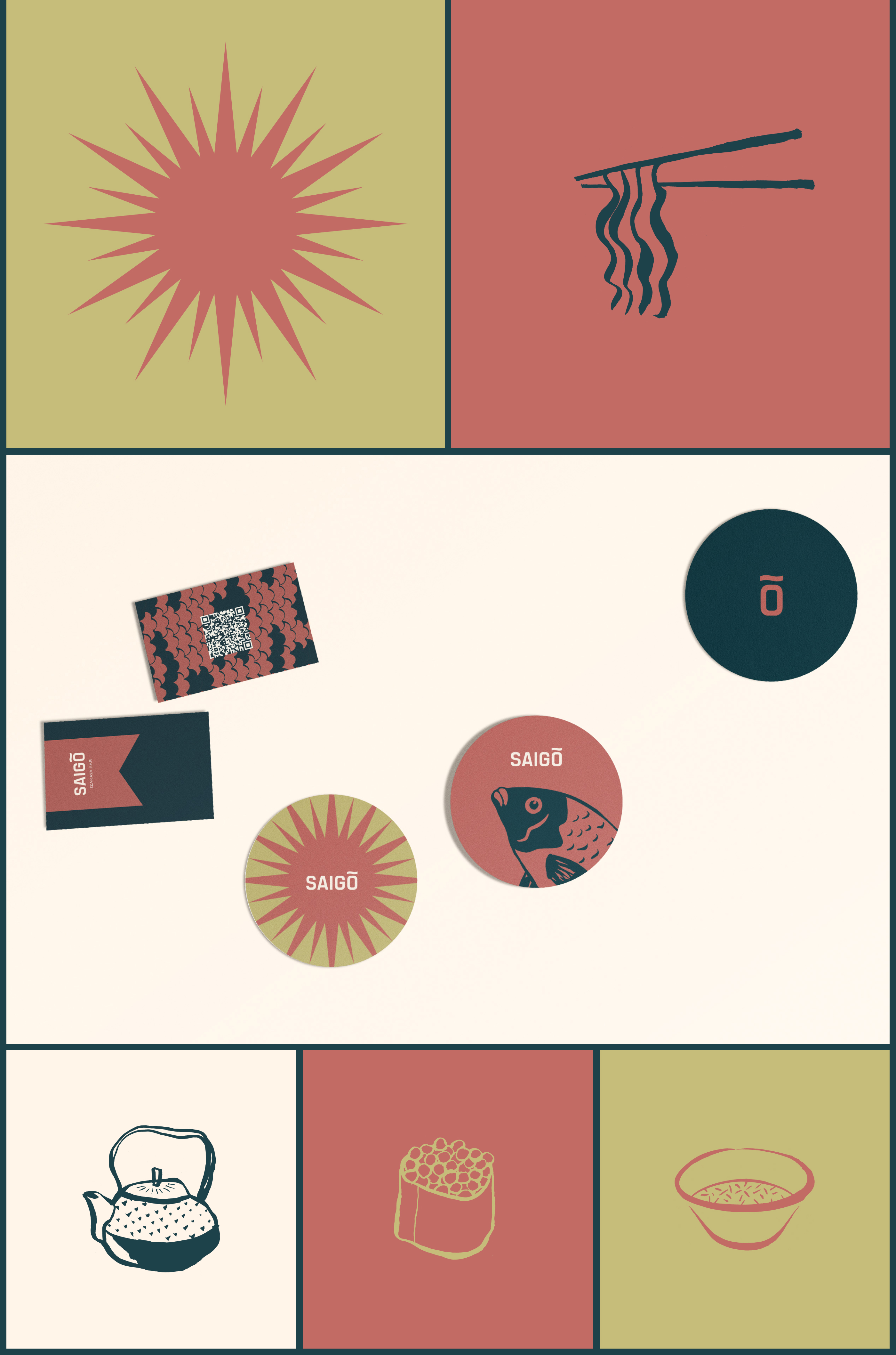 Лого & Айдентика для ресторана Saigo — Изображение №10 — Брендинг, Иллюстрация на Dprofile
