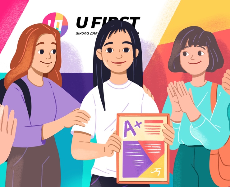 UFirst | школа английского — Иллюстрация, Анимация на Dprofile