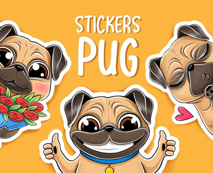 Sticker pack PUG на Dprofile